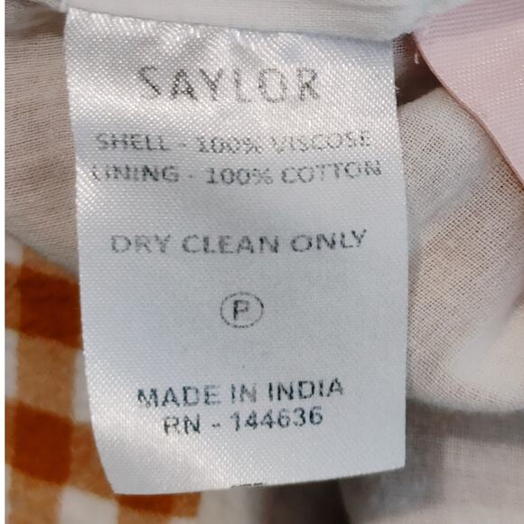 Saylor Laken Gingham Jumpsuit Sleeveless Ruffle Peplum Apricot Womens Size Small - Picture 6 of 10